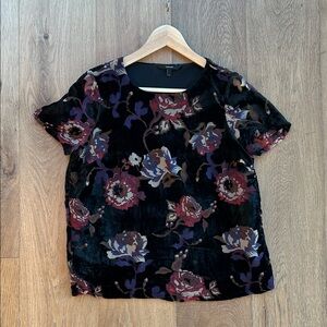 Vero Moda Black Floral Velvet Blouse